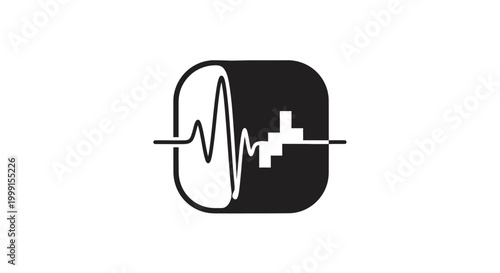 Medical Health Heartbeat Pulse Icon Symbol.