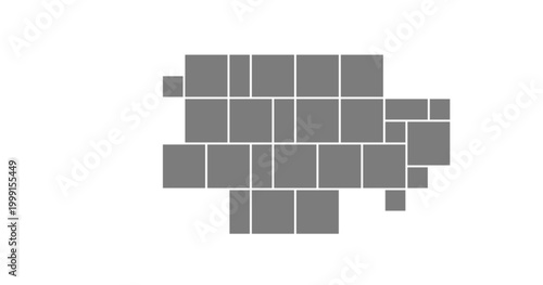 Photo gallery mosaic with montage collage and moodboard template for picture background or pattern element design. Rhombus blank album and art mockup with old vector and shape minimalist illustration.