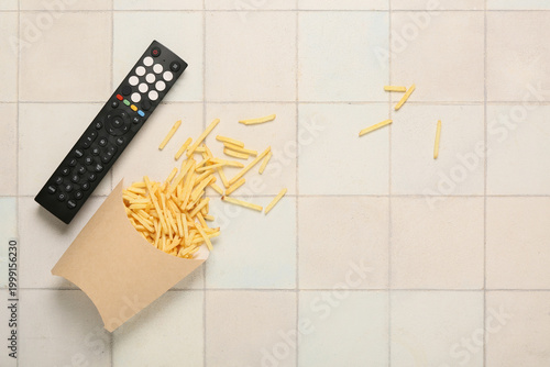 Modern TV remote control an...
