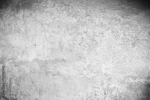 White concrete wall with vignette texture background. empty rough cement wall with darkening at the edges. grey plaster texture, for designers