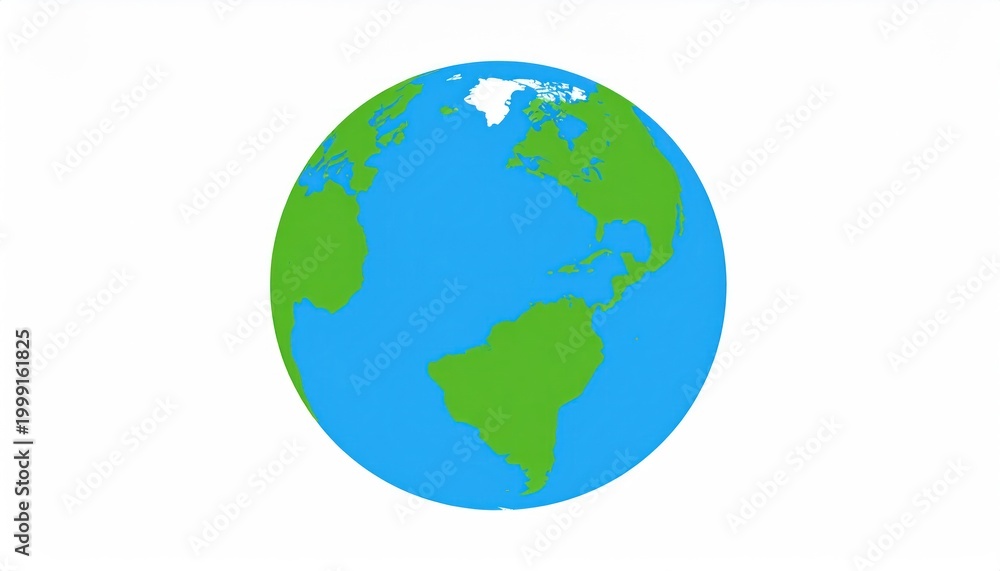 Fototapeta premium Globe Earth Illustration on White Background.