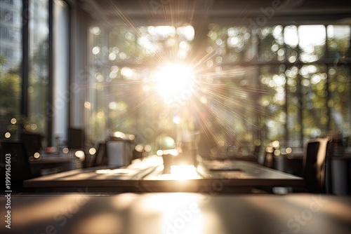 Sunlit interior with bokeh, creating an atmospheric and peaceful ambiance
