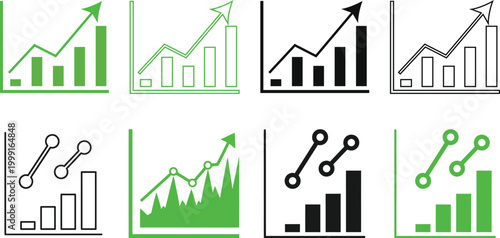 Financial growth charts and graphs a collection of business data visualizations
