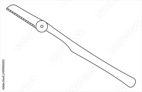 Eyebrow Razor Outline Illustration. Beauty tool in line art.