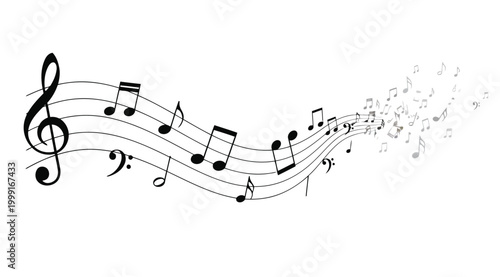 Musical notes staff background