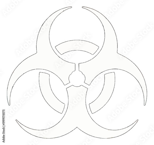 Biohazard Warning Flat Icon with Black Background