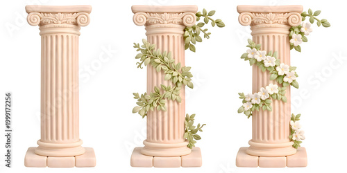 Pillar, classic pillar, 3D pillar, 3D arrangement, 3D wedding decoration, wedding pillar