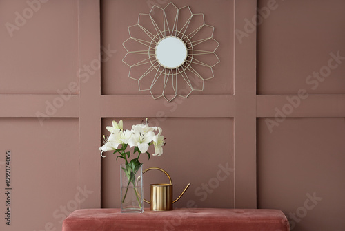 Vase with beautiful lily fl...
