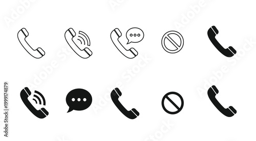 Set of phone and communication icons
