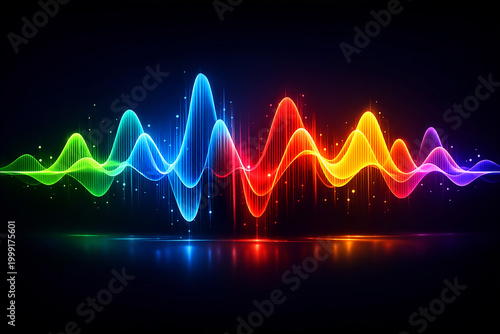 Abstract colorful sound wave equalizer background