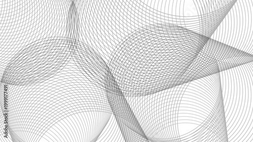 Circle line black with flowing on white background.