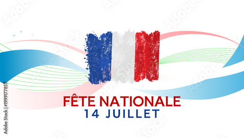 Fête nationale française, 14 juillet - bannière, fond - illustration vectorielle