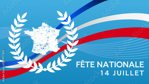 Fête nationale française, 14 juillet - bannière, fond - illustration vectorielle