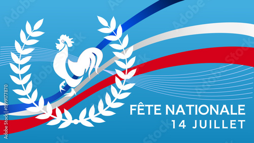 Fête nationale française, 14 juillet - bannière, fond - illustration vectorielle