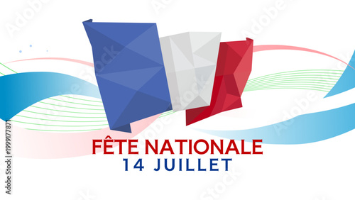 Fête nationale française, 14 juillet - bannière, fond - illustration vectorielle