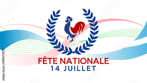 Fête nationale française, 14 juillet - bannière, fond - illustration vectorielle