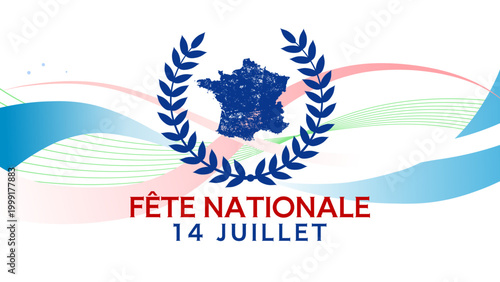 Fête nationale française, 14 juillet - bannière, fond - illustration vectorielle
