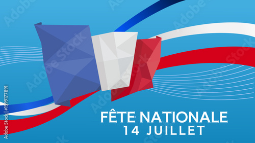 Fête nationale française, 14 juillet - bannière, fond - illustration vectorielle