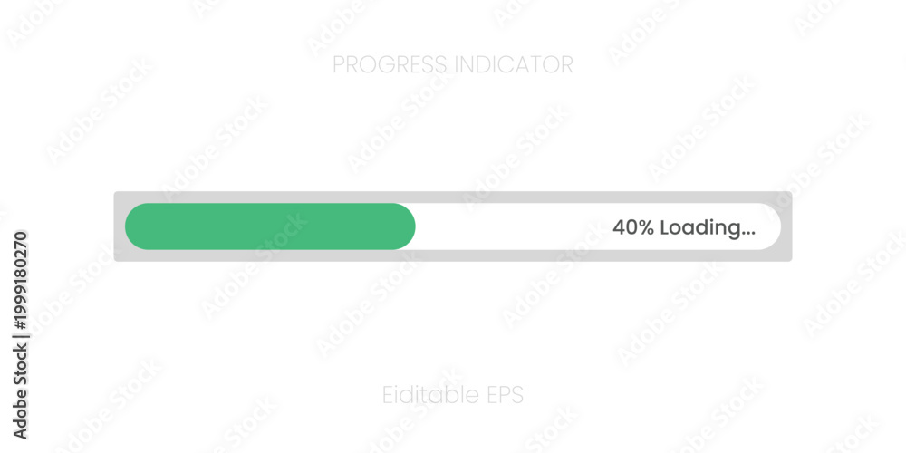 Fototapeta premium Vector Loading Progress Bar Design Element Showing 40 Percent Completion for UI UX Web Design