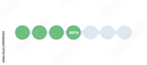 Modern UI Vector Progress Bar with 60% Completion. Flat design indicator for web and app development.