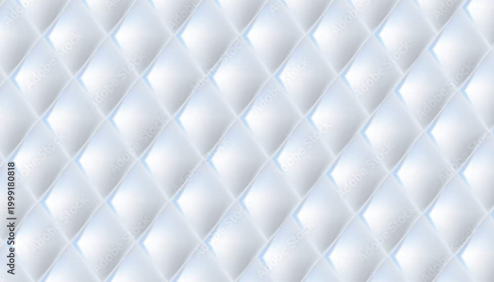 Fototapeta premium Seamless pattern of white rhombuses with light blue reflections creating a geometric textured background.