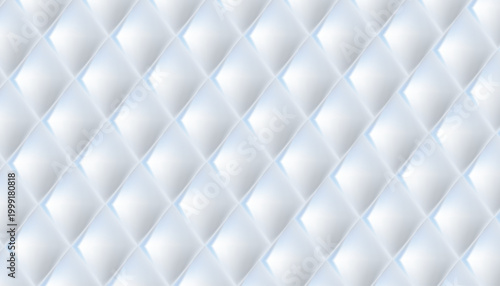 Seamless pattern of white rhombuses with light blue reflections creating a geometric textured background.