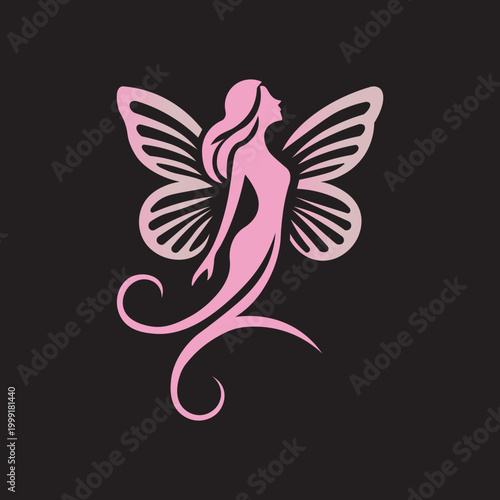 Butterfly woman logo design inspiration beauty woman