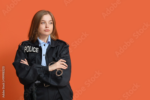 Female police officer with ...