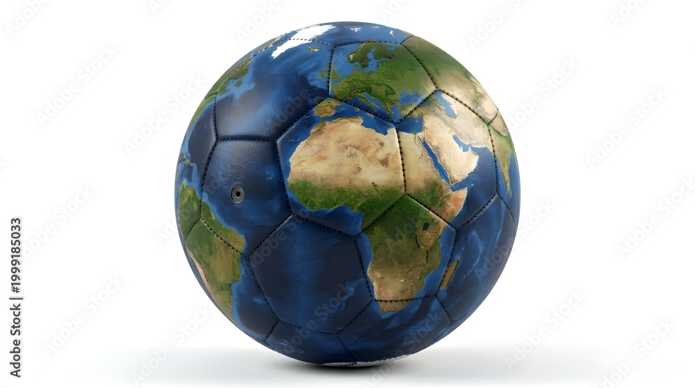 Fototapeta premium Soccer ball with world map design