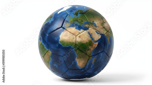 Soccer ball with world map