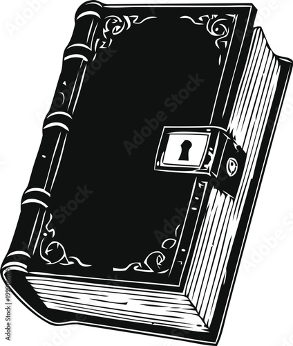 Vintage Locked Book Vector, AI Generated Antique Secret Diary Icon