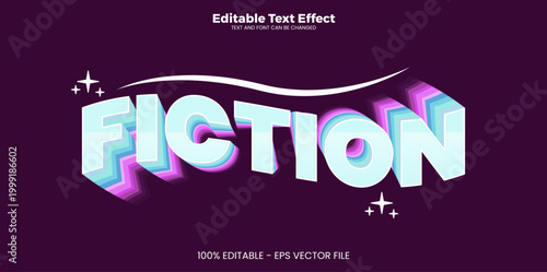 Fiction editable text effect in modern trend style