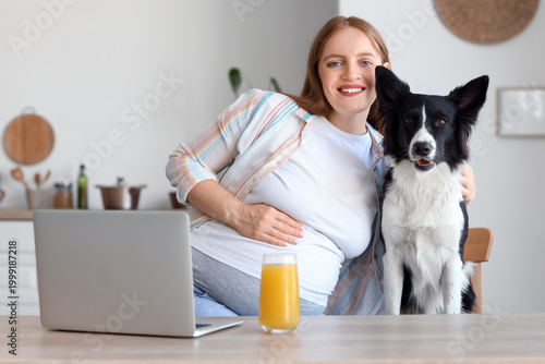 Young pregnant woman and cu...