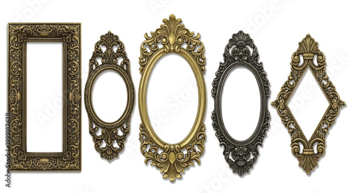 Set of vintage ornate picture frames