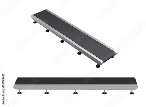 Set of Airport conveyor belt, line or baggage claim area on white background