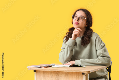 Thoughtful female Indian st...