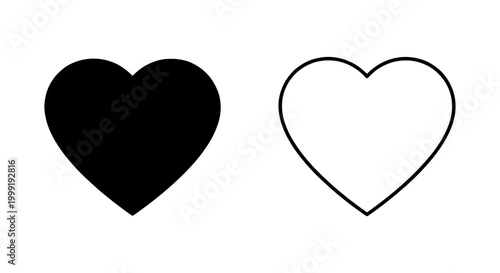 Black and white heart shapes on a pure