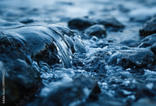 Close-up of dark water cascading over rocks
