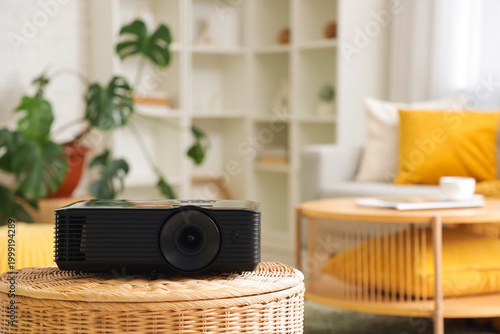 Modern projector on basket ...