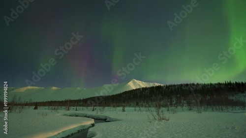 Aurora borealis in the north