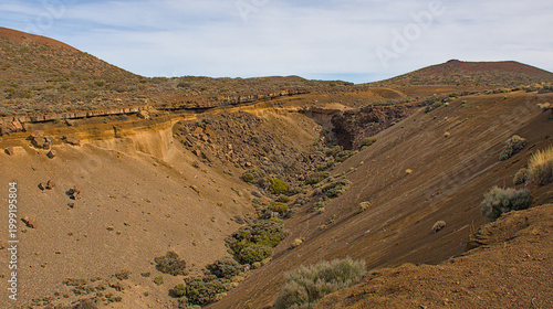 Quadro em tela Landslide scar in the volcanic landscape of Tide national Park, Tenerife, Canary