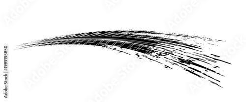 Auto tire tread grunge element. Car and motorcycle tire pattern, wheel tyre tread track. Black tyre print.