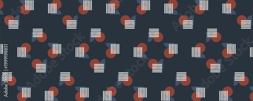Textile motif seamless pattern. Abstract line shape geometric motif basic pattern continuous background. Man shirt all over print block.