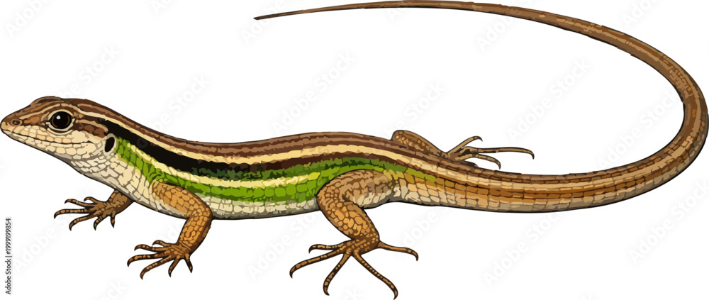 Obraz premium Takydromus sexlineatus illustration