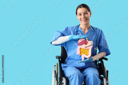 Young female doctor with pa...