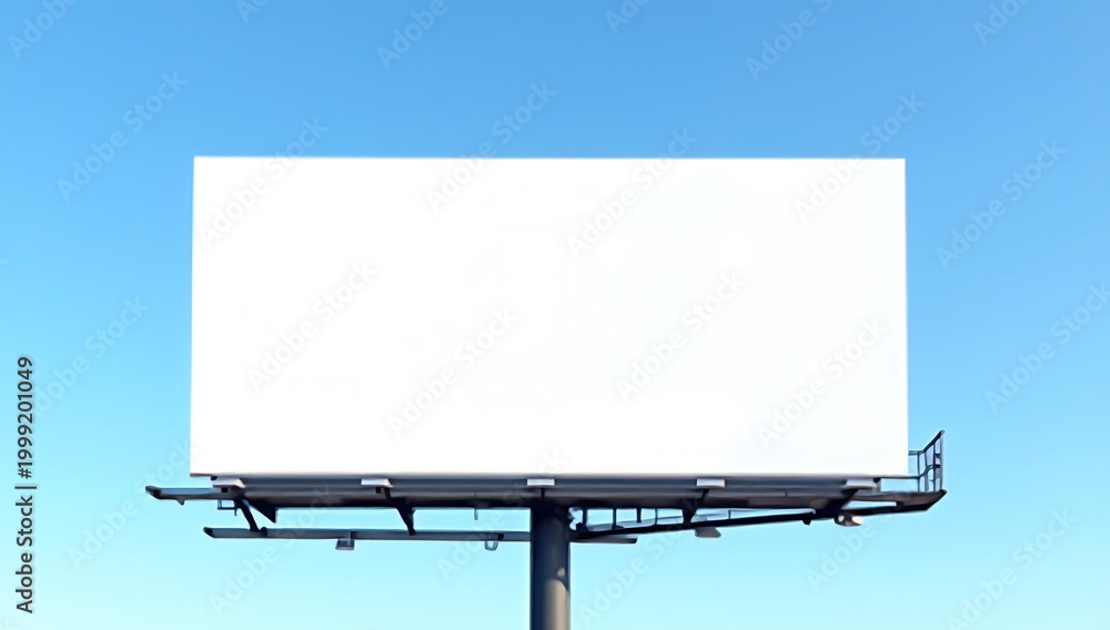 Obraz premium Blank Billboard Against a Clear Blue Sky for Advertisement.