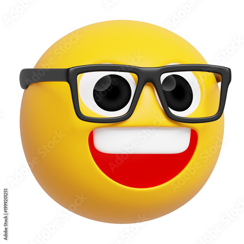 Fotografie Nerd Face Emoji 3d