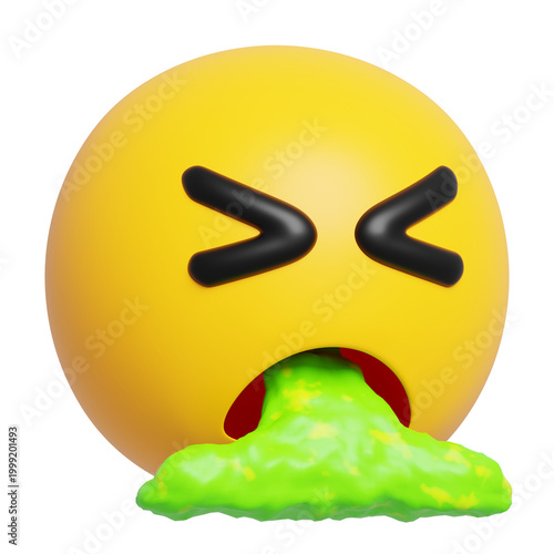 Fotografie Face Vomiting Emoji 3D