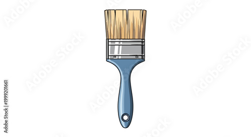 Paint Brush with Blue Handle.