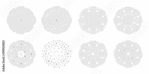 Circular canopy base shapes six variations gray watercolor style